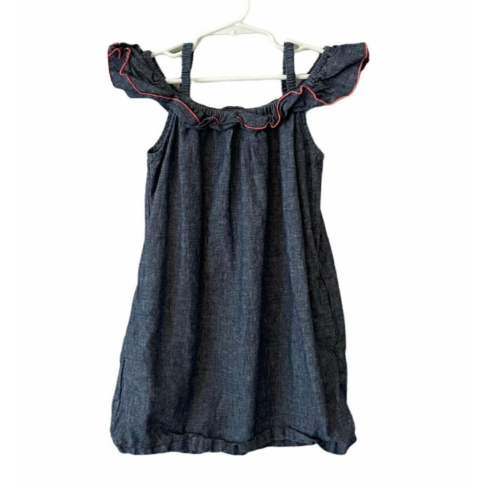 Tea Collection Girls Size 4 Blue Chambray Dress
